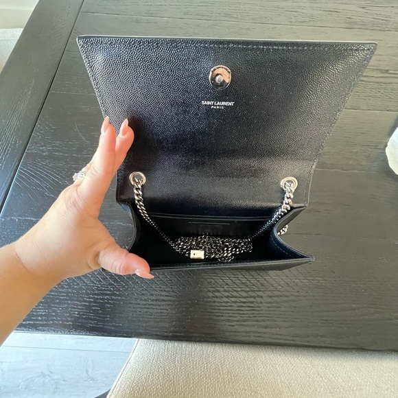 Saint Laurent Bags Kate Small Grain De Poudre Shoulder Bag On Chain